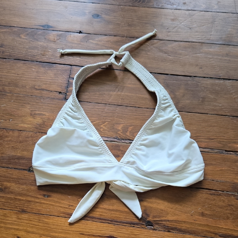 L Sea Egg Cream Halter Bikini Top